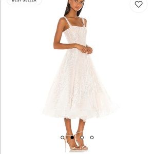 Bronx & Banco Mademoiselle Bridal Midi Dress in White